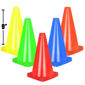 Gait Training Agility Cones | Obstacle Marker Cones set of 12 Cones – (3 Colours)