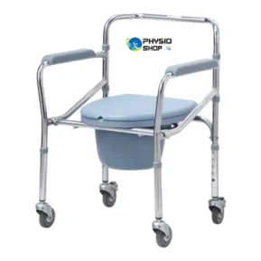 Height Adjustable Folding Commode Chair with wheels
